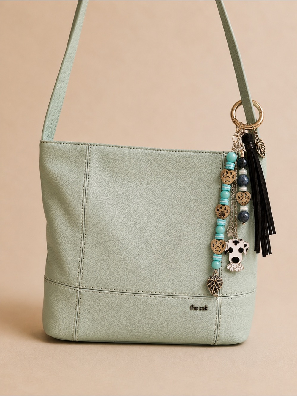 “Dog Person” Bag Charm/Key Ring with Dog Pendant, Silver Dog Paw Beads & More! - Picture 5 of 9